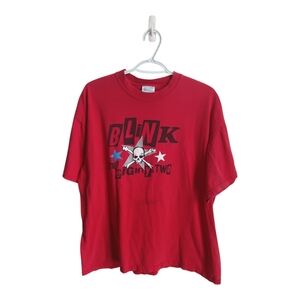 Vintage 2000's Blink 182 Skull & Crossbones T Shirt XL Band Tee Punk Rock Y2K